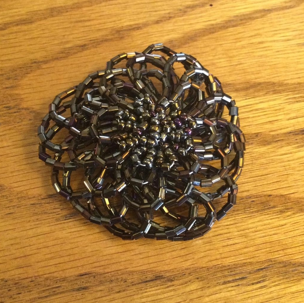 Beaded flower pin